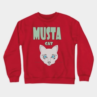 Musta cat mustache Crewneck Sweatshirt